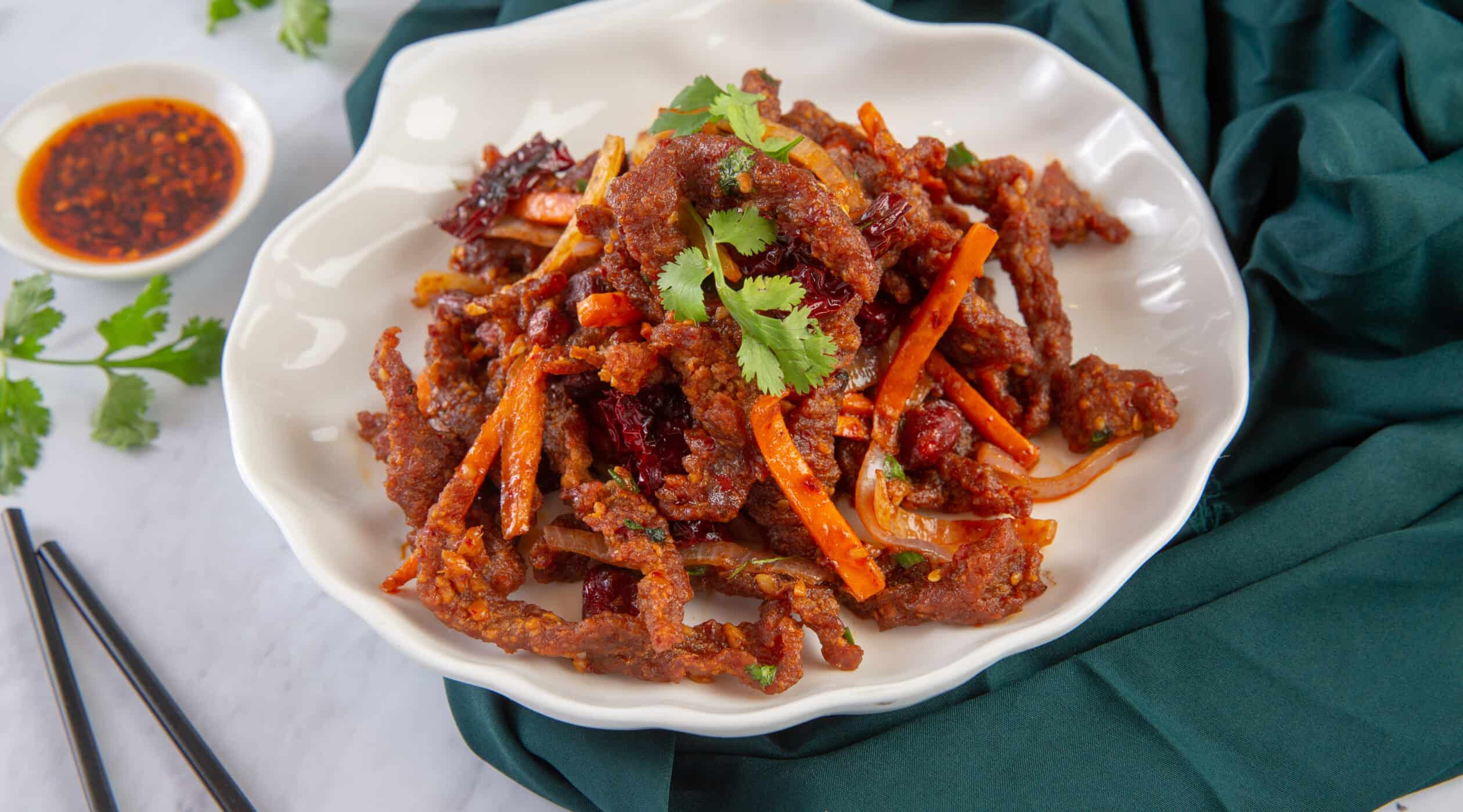 Plate of Szechuan Beef from Park Regis Kris Kin's Tenggara